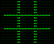 Eine LED OXO Simulation im klassischen grünen Design