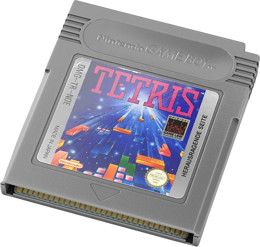 Game Boy Spiel Modul "Tetris" in Großaufnahme